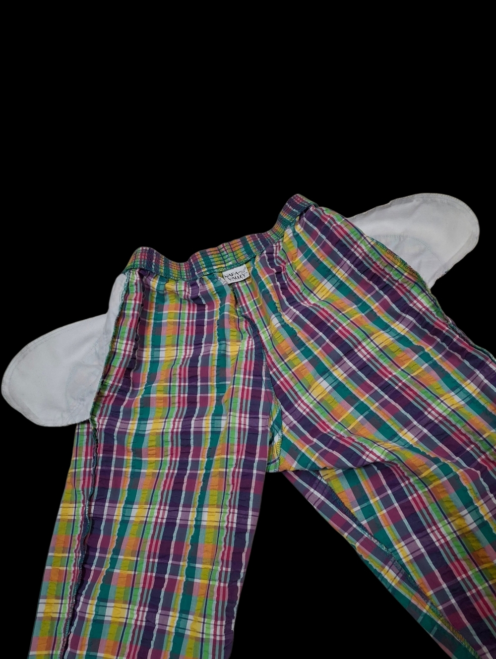 Napa Valley Colorful Plaid Comfort Waist Pull-On Cotton Pants Woman Size Medium - Picture 10 of 16